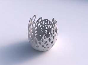 tigela comprimido 3 liso cristal pele buracos a casa suave decoração 3d print model - Mito3D