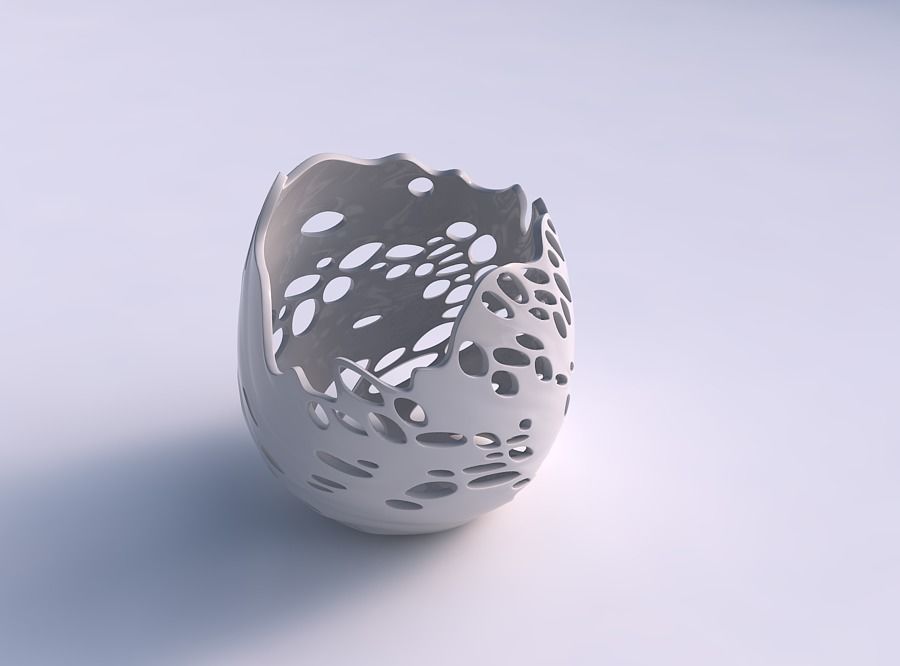 tazón comprimido 3 trenzado burbujas de agujeros casa bol las los decoración 3D print model - Mito3D