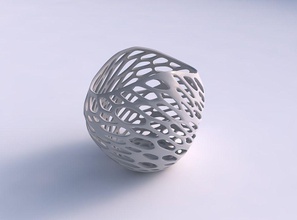 bowl compressed 3 twisted organic lattice house decor 3d print model - Mito3D