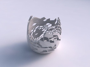 ciotola compresso 3 contorto organico pelle buchi casa arredamento 3d print model - Mito3D