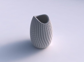 bowl compressed bent extruded pattern house decor 3d print model - Mito3D