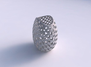 bowl compressed checker grid lattice house decor 3d print model - Mito3D