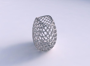 bowl compressed diagonal grid lattice house decor 3d print model - Mito3D