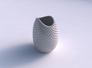 bowl compressed grid piramides house decor 3d print model - Mito3D