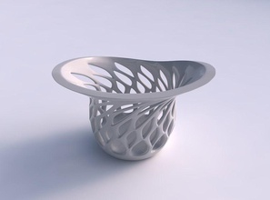 bowl compressed smooth beveled edges extruded top eccentric house decor 3d print model - Mito3D