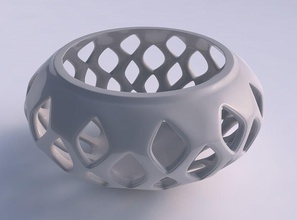 bowl compressed smooth beveled edges extruded squeezed house decor 3d print model - Mito3D