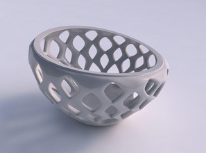 bowl compressed smooth beveled edges extruded squeezed streched corner house decor 3d print model - Mito3D
