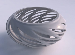 bowl compressed smooth beveled edges extruded top twisted squeezed house decor 3d print model - Mito3D