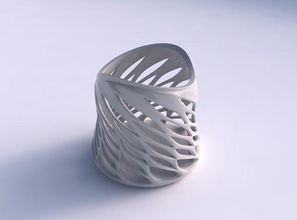 bowl compressed smooth beveled edges extruded top twisted streched house decor 3d print model - Mito3D