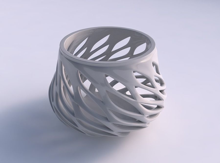 bowl compressed smooth beveled edges extruded wide middle house decor 3d print model - Mito3D