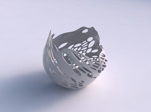 tigela comprimido torcida bolhas de buracos a casa decoração 3d print model - Mito3D