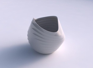 bowl compressed twisted curved horizontal sections house dish decor architectural decoration 3d print model - Mito3D