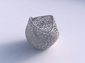 bowl compressed twisted dense organic lattice 2 house decor 3d print model - Mito3D
