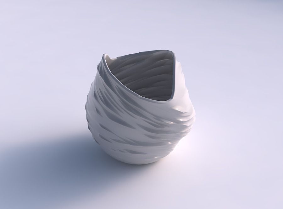 kase bükülmüş lifler sıkıştırılmış ev lifleri dekor 3D print model - Mito3D