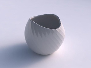 bowl compressed twisted fine bands uniform vertical house decor 3d print model - Mito3D
