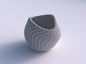Schale komprimiert, verdreht grid piramides 2 Haus Schüssel komprimiert werden twisted Dekor 3d print model - Mito3D