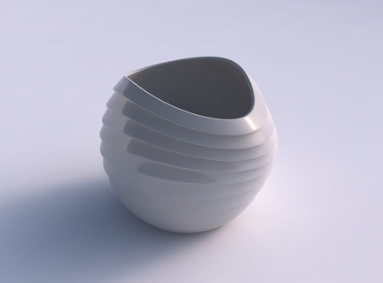 bowl compressed twisted horizontal inverted layers house decor 3d print model - Mito3D
