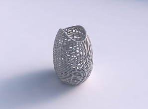 tigela comprimido torcida lattice telhas a casa decoração 3d print model - Mito3D