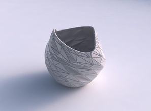 bowl compressed twisted random triangle plates house decor 3d print model - Mito3D