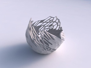 kase twisted sürüngen cilt delikler Ezik sıkıştırılmış ev bükülmüş delikleri dekor 3d print model - Mito3D