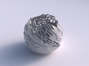 ciotola compresso contorto rettile pelle buchi casa arredamento 3d print model - Mito3D