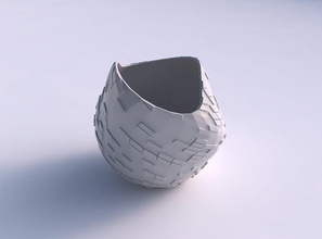 bowl compressed twisted scattered diagonal grid plates house decor 3d print model - Mito3D