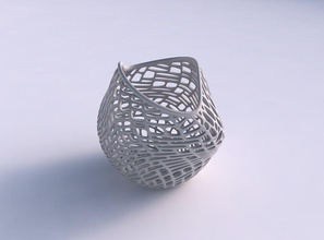 ciotola compresso contorto reticolo piastrelle piatto arredamento architettonico decorazione casa 3d print model - Mito3D