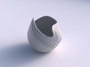 ciotola compressa twisted ondulate piastre a griglia casa compresso arredamento 3d print model - Mito3D