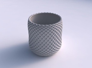 ciotola cylindrica griglia piramides 2 casa arredamento 3d print model - Mito3D