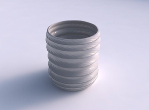 bowl cylindrica horizontal dents twisted diagonal lines house decor 3d print model - Mito3D