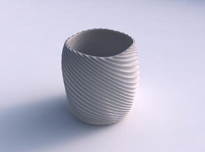 cuenco cilíndrico doblado extruido líneas 3 plato decoración arquitectónico casa 3d print model - Mito3D