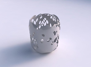 taça cilíndrica de bolhas buracos a casa tigela decoração 3d print model - Mito3D