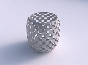 ciotola cilindrico checker griglia reticolo casa arredamento 3d print model - Mito3D