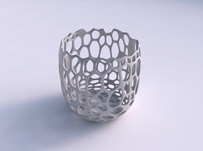 bowl cylindrical cracked organic lattice house decor 3d print model - Mito3D