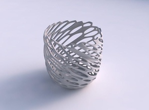 bowl cylindrical cracked twisted organic lattice house decor 3d print model - Mito3D