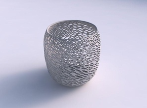 bowl cylindrical dense twisted organic lattice house decor 3d print model - Mito3D