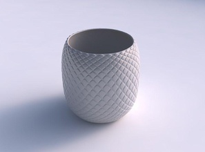 bowl cylindrical diagonal grid bulges house decor 3d print model - Mito3D