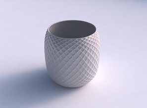 bowl cylindrical diagonal grid dents house decor 3d print model - Mito3D