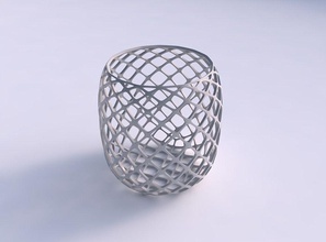 bowl cylindrical diagonal grid lattice house decor 3d print model - Mito3D