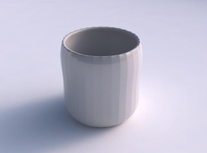 ciotola cilindrici sottili bande verticale uniforme casa cilindrico bene arredamento 3d print model - Mito3D