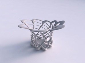 bowl cylindrical interlacing fine lattice eccentric house decor 3d print model - Mito3D