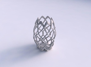 bowl cylindrical interlacing fine lattice long neck house decor 3d print model - Mito3D