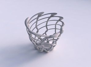 bowl cylindrical interlacing fine lattice pimp up top house decor 3d print model - Mito3D