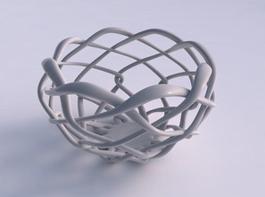recipiente cilíndrico de entrelazado fino entramado exprimido casa bol cilíndrica el bien celosía decoración 3d print model - Mito3D