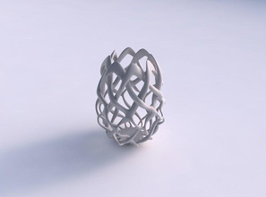 bowl cylindrical interlacing lattice long neck house decor 3d print model - Mito3D