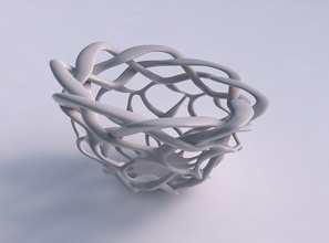 taça cilíndrica de entrelaçamento lattice espremido streched canto superior tigela topo a casa decoração 3d print model - Mito3D