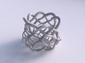 bowl cylindrical interlacing lattice tapered 2 house decor 3d print model - Mito3D