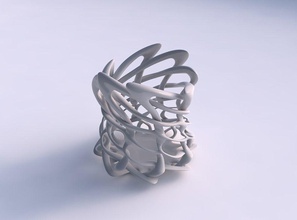 schüssel zylindrisch interlacing gitter verdrehte gedehnt haus dekor 3d print model - Mito3D