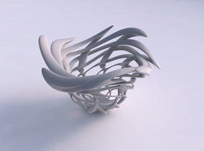 bowl cylindrical interlacing lattice wavy top house decor 3d print model - Mito3D