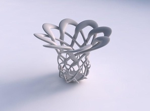 Schale zylindrisch interlacing Gitter verbreitert top Haus Schüssel werden Dekor 3d print model - Mito3D
